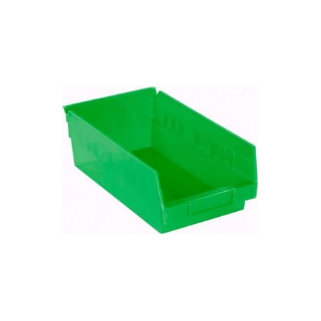Akro-Mils Shelf Storage Bin, Plastic, Green, 12 PK 30130GREEN